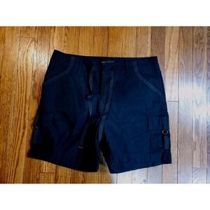 LEE Cargo Regular Fit Mid Rise Size 12 Medium Black Stretch Shorts Chino